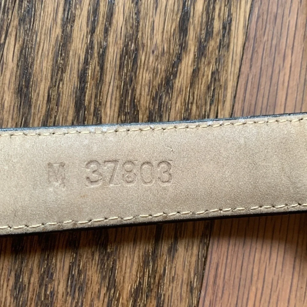 Brighton sz M museum collection black leather belt with gold and silver detail